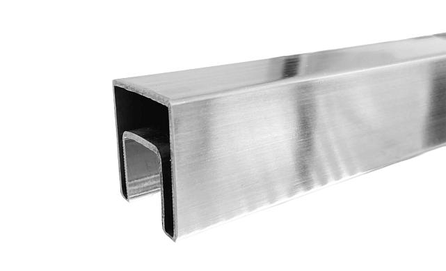 Труба 40х40 мм с пазом 24 х 24 под стекло, шлифованная, AISI201, k856-4 4