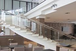 Стеклянные перила для лестниц в Алматы. Готовые проекты ПерилаГлавСнаб - фото 6