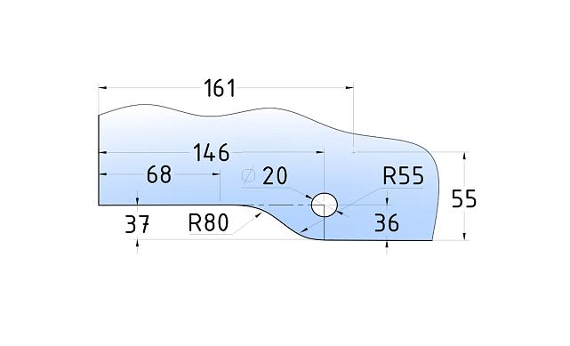 Нижний фитинг-петля, полированный t110 PSS 4
