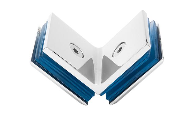 Коннектор для душевой кабины стекло-стекло 90° 45х45 мм латунь-хром, полированный  t735 PC 7