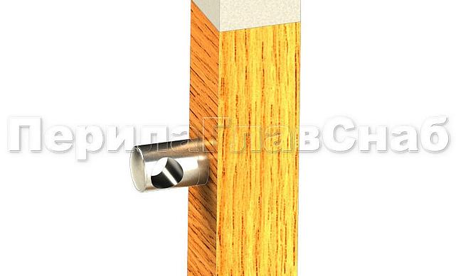 Готовая стойка 40х40х950 мм, деревянная, со вставками из нержавеющей стали 2х100 мм с 3 ригеледержателями k740-1-G 3