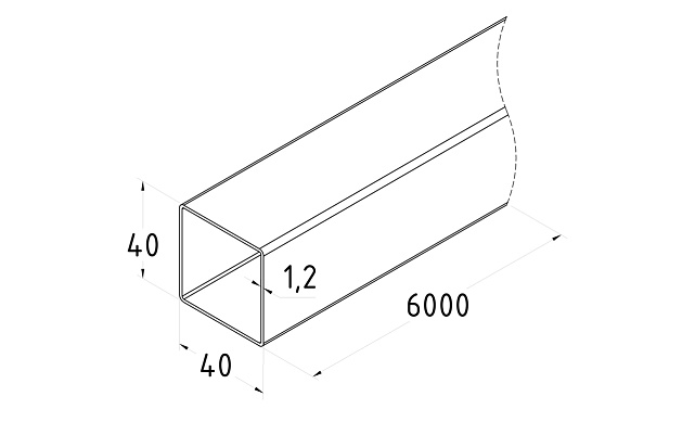 Труба 40х40х1,2 мм, полированная, AISI304 k866-4 2 Труба 40х40х1,2 мм, полированная, AISI304 k866-4 2
