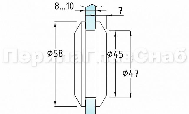 Ручка-кноб для двери 58 мм под отверстие 47 мм шлифованная t665 SSS 3