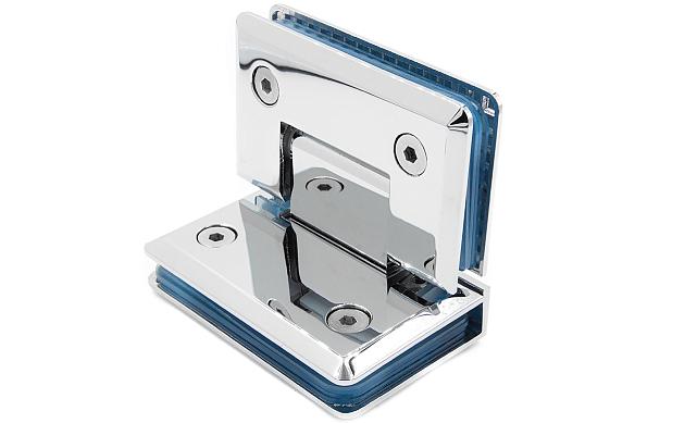 Петля для душевой кабины стекло-стекло 90° 90х55 мм латунь-хром, полированная t304 PC 6