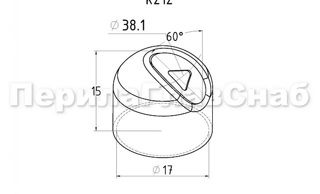 Наконечник штампованный (СПС) косой 30° на трубу Ø16 мм, для поручня Ø38.1 мм, полированный, нержавеющий, (AISI 304) k212 2