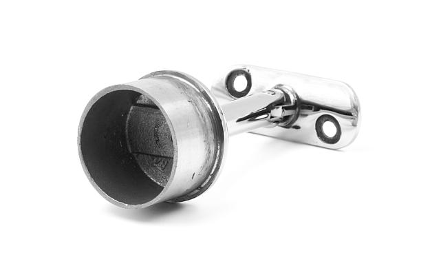 Наконечник палец на стойку Ø42.4х1.5 мм, с регулируемым ложементом под поручень Ø50.8 мм, литой, полированный, нержавеющий AISI 304 k372 4