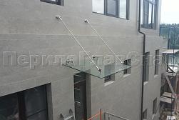 Стеклянные козырьки на вантах в Алматы. Готовые проекты ПерилаГлавСнаб - фото 18