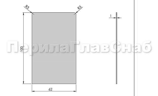 Заглушка торцевая 100х62 мм для профиля т100 т100-09 2