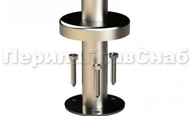 Стойка круглая Ø38.1: 4 штамп. стеклодержателя, полированная, высота 950 мм (AISI 201) k728 6