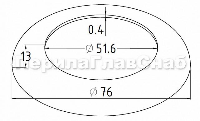 Низ стойки Ø50.8 мм, Ø76х13х0.4, полированный (AISI 304) k091-3 2