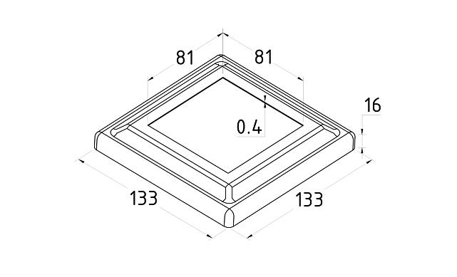 Низ стойки штампованный 135х135 мм, для трубы 81х81 мм, фигурный AISI 304 k376 3