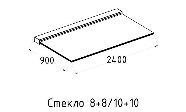 Козырек на алюминиевом профиле ,вынос до 950мм k671-100-2.4 2 Козырек на алюминиевом профиле ,вынос до 950мм k671-100-2.4 2