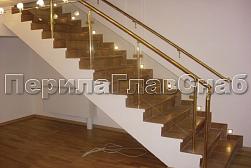 Латунные перила под золото в Алматы. Готовые проекты ПерилаГлавСнаб - фото 19