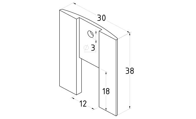 Торцевая заглушка для зажимного профиля с крепежом, пластик, т40 t40-11-30 2