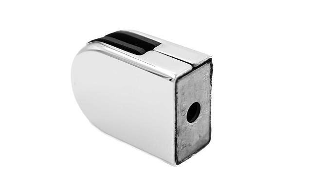 Стеклодержатель штампованный под стекло 8 мм (4+4 мм), под стойку Ø38.1 мм 40х24х55, полированный (AISI 304) k038 4