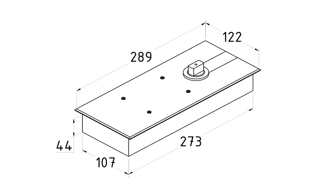 Доводчик для стеклянной двери до 80 кг EN3, напольный, 500 тыс. циклов, нержавеющая сталь AISI 304, шлифованная t183 SSS 2