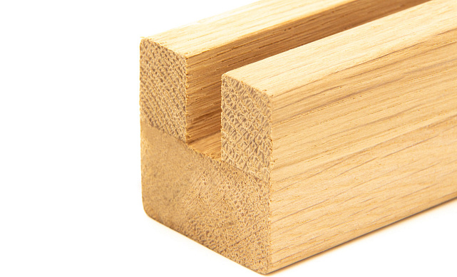 Дубовый поручень 40х40 некрашеный С ПАЗОМ, Премиум Ф-1077 2