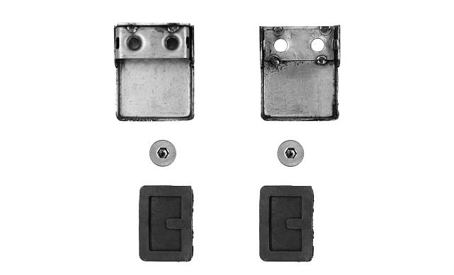 Стеклодержатель штампованный, под стекло 10 мм (5+5 мм), квадратный под стойку Ø38.1 мм (40х24х48 ) полированный AISI 304 k351-10 6