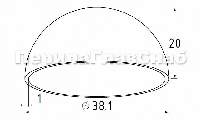 Заглушка сферическая сварная для трубы Ø38.1х1.5 мм полированная (AISI 304) k555 3