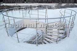 Ограждения из нержавеющей стали с тремя ригелями в Алматы. Готовые проекты ПерилаГлавСнаб - фото 2