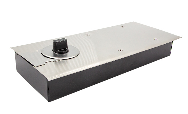 Доводчик для стеклянной двери до 80 кг EN3, напольный, 500 тыс. циклов, нержавеющая сталь AISI 304, шлифованная t183 SSS 6