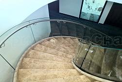 Стеклянные перила для лестниц в Алматы. Готовые проекты ПерилаГлавСнаб - фото 8