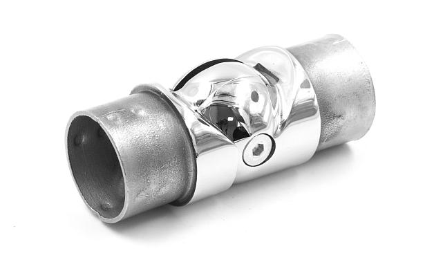 Поворот литой, шарнирный под Ø42.4 мм, полированный, AISI 304 k273 6