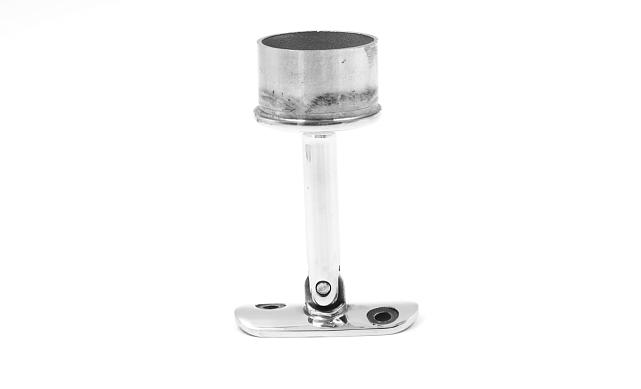 Наконечник палец на стойку Ø42.4х1.5 мм, с регулируемым ложементом под поручень Ø50.8 мм, литой, полированный, нержавеющий AISI 304 k372 5