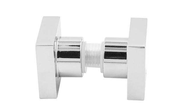 Ручка-кноб квадратная для стекла 6-12 мм, нержавеющая сталь AISI 304, полированная t669 PSS 4